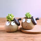 Desktop Mini Lovely Hazelnut Rough Pottery Flower Pot