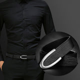 Men's Leather Smooth Buckle First Layer Cowhide Belt