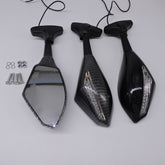Motorcycle rearview mirror with lights