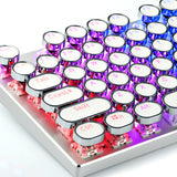 E Element Punk Mechanical Keyboard Retro Metal Luminous Gaming Keyboard Round Key Caps