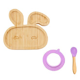 Baby Toddler Bamboo Bowl Spoon Feeding Cutlery Set Ca