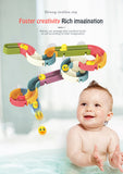 DIY Baby Bath Toys Wall Suction Cup Marble Race Run Track Bathroom Bathtub Kids Play Water Games Toy Set