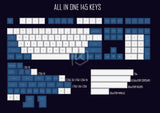 Laser Engraving Keycap Blue And White Mechanical Keyboard