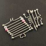 Industrial barbell ear studs