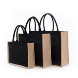 Vintage Black Jute Bag Membrane Waterproof Carry