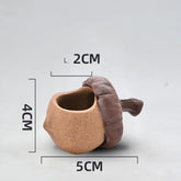 Desktop Mini Lovely Hazelnut Rough Pottery Flower Pot