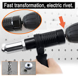 Electric drill rivet machine grabs rivet gun head