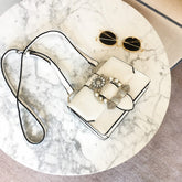 Pearl hardware flip bag shoulder bag