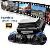 Hainatech 360 Degree View 4 Channel Dash Cam Front And Rear Inside Left Right, Dash Camera For Cars, Built-in GPS WiFi Night Vision, 24 7 Recording Parking Mode Monitor, Free 128G Card