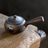 Handmade Rough Pottery Teapot With Hand Bubble Teapot