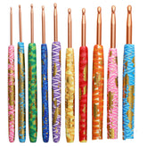 Knitting Tool Soft Ceramic Crochet Hook Aluminum Oxide Gold Leaf Handle