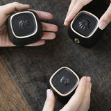 Black Pottery Kung Fu Set Handmade Rough Pottery Sample Tea Cup