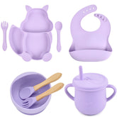 Silicone Children's Tableware Baby Feeding Complementary Food Training Set
