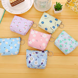 PU Leather Hand Holding Floral Coin Purse