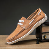 Men's Versatile Low Cut Frosted Cowhide Single Shoes