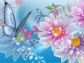 5D Butterfly Flower Diamond Painting DIY Mosaic Needlework Full Round Diamond Picture Embroidery Crystal Home Decor Gift
