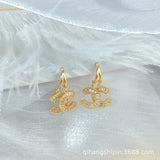 Pearl Bow Stud Earrings Women's High Sense