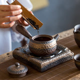 Handmade Rough Pottery Teapot With Hand Bubble Teapot