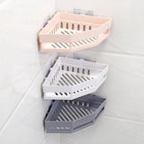 Traceless Plastic Bathroom Kitchen Corner Storage Cabinet Holder Shower Shelf Wall Basket