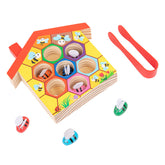 Wooden Children Montessori Education Clamp Toy Hive Game