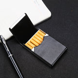 Vertical Stainless Steel Hardware Metal & Leather Cigarette Case