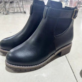 Belt Buckle Decoration Round Head Ankle Boots