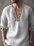 3D Digital Printing Bamboo Linen Long Sleeve European And American