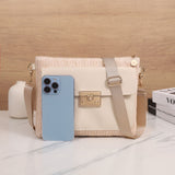 Straw Shoulder Bag Solid Color Crossbody