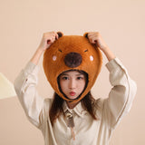 Cute Capybara Head Cover Hat Cartoon Photography Performance Props