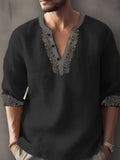3D Digital Printing Bamboo Linen Long Sleeve European And American