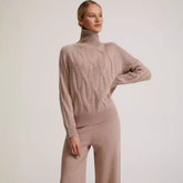 Long Sleeve Autumn And Winter Turtleneck Sweater Women's Two-piece Loose