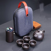 Purple Sand Portable Travel Tea And Travel Bag Set