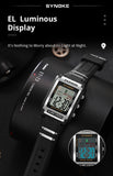 Men's Retro Rectangular Sports Waterproof Luminous Electronic Watch