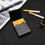Vertical Stainless Steel Hardware Metal & Leather Cigarette Case