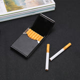 Vertical Stainless Steel Hardware Metal & Leather Cigarette Case