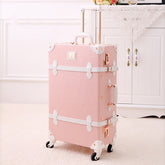 Retro Ladies Luggage Trolley Suitcase