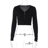European And American Women's Clothing Fashion Sexy Long-sleeved Top