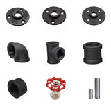 Hotmarzz Steel Pipe Fittings 4 Points Retro Pipe Elbow
