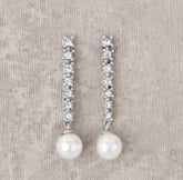 Sterling Silver Needle Zircon Pearl Earrings Fashion Senior Niche
