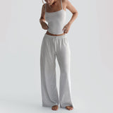 Sleeveless Backless Sexy Suspender Trousers Suit