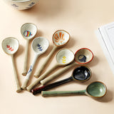 Home Creative Rough Pottery Hand-painted Ceramic Tableware Spoon Rice Spoon