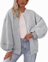 Zip Sweatshirt Jacket Casual Long Sleeve Pilot Coat