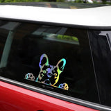 2PC Car Sticker Dog Pattern Sticker Animal Reflective Car Sticker Rear Window Glass Scratch Sticker