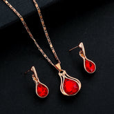 Emerald Water Drop Jewelry Suit Women