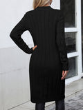 European And American Fashion Outerwear Cardigan Sweater Women's Mid-length Casual V-neck Coat