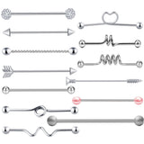 Industrial barbell ear studs
