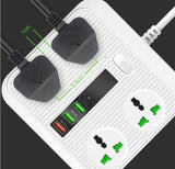 Smart Socket Power TypeC PD 40W QC3.0 Power Strip16AC Universal Outlets 2M Extension Socket Plug