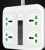 Smart Socket Power TypeC PD 40W QC3.0 Power Strip16AC Universal Outlets 2M Extension Socket Plug