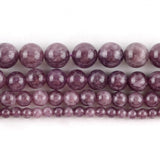 Natural Lepidolite Stone Round Beads For Jewelry Making