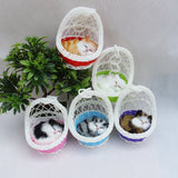 Simulation Sounding Sleeping Cats Plush Dolls Toy With Basket Nest